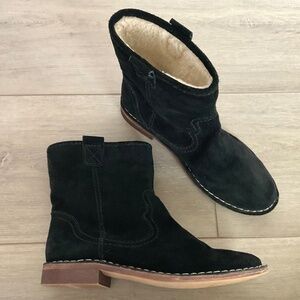 CLARKS  Cabaret Rock Black Suede Ankle Boot Size 9.5